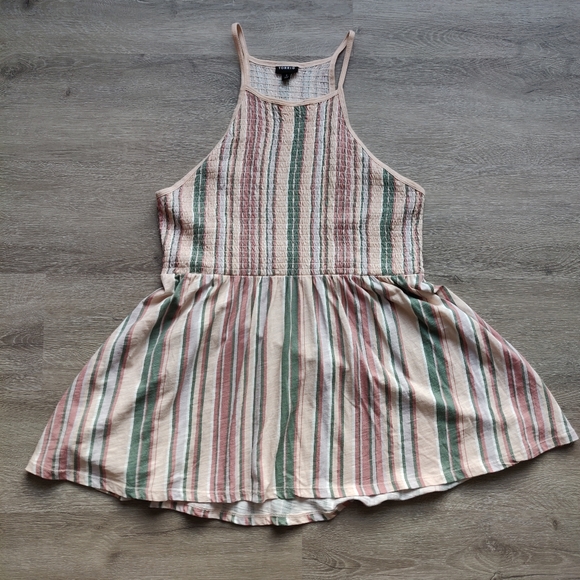 Torrid NWT Multi Stripe Jersey Stripe High Neck Baby Doll Top - Picture 4 of 13